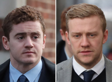 Paddy Jackson (left) and Stuart Olding were both found not guilty, alongside the other two defendants.