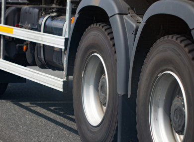 File photo of a truck's wheels.