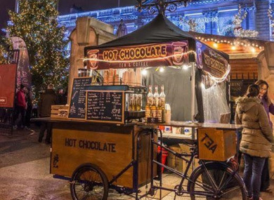 Hot chocolate on sale at the Belfast Christmas Market.