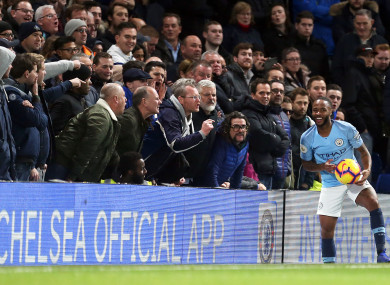 Sterling was the subject of alleged racial abuse on Saturday evening.