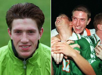 Delany at the 1999 World Youth Cup and celebrating at the U18s Euros a year before.