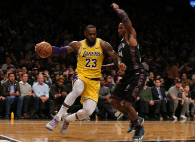 LeBron James in action against the Brooklyn Nets.