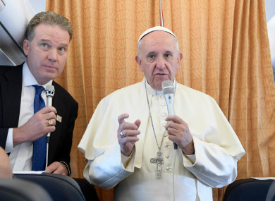 Greg Burke with Pope Francis in 2016.