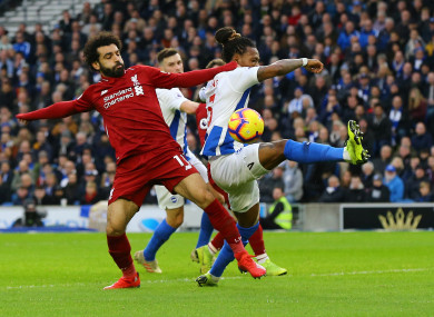 Mohamed Salah in action on Saturday.
