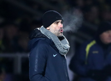 Manchester City manager Pep Guardiola during the Carabao Cup Semi Final.