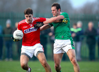 Limerick's Padraig Scanlan and Ian Maguire of Cork in action last weekend.