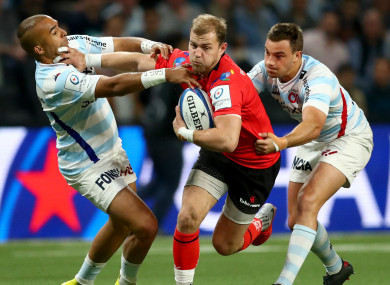 Addison makes a break beyond Zebo when the sides met in Paris.