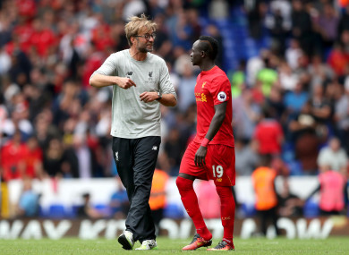 Jurgen Klopp and Sadio Mane.