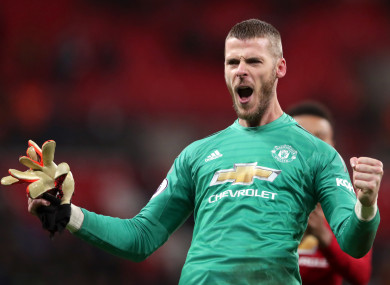 De Gea was named man-of-the-match against Tottenham.