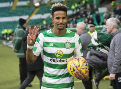 Sinclair claimed the match ball after full-time at Parkhead.