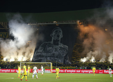 File photo: Fans in Nantes play tribute after Sala's plane disappeared last month.
