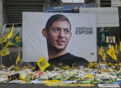 Deposit of wreaths and flowers in memory of Emiliano Sala.