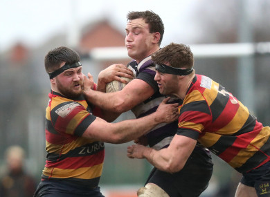 Thompson in Terenure colours against Lansdowne last year.