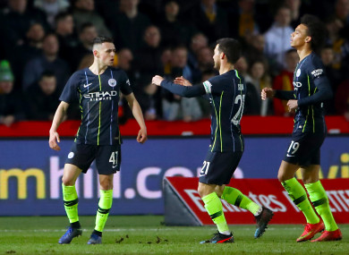 Foden celebrates doubling Man City's lead in the second half.