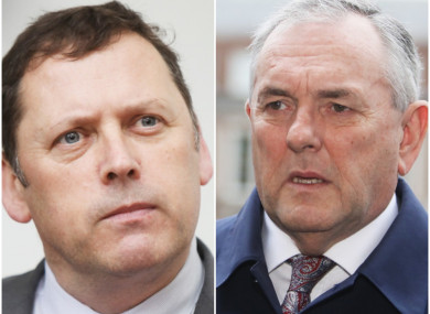 (R) Fianna Fáil spokesperson on Public Expenditure Barry Cowen and (L) FF TD for Carlow–Kilkenny, John McGuinness.