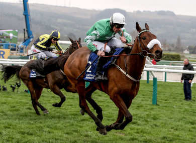 Look before you jump: Presenting Percy, here ridden by Davy Russell, has not competed over fences in some time.