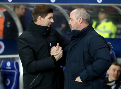 Steven Gerrard, left, and Clarke: Rangers booked their place in the quarter-finals with 5-0 win.