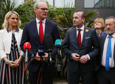 Pictured (LtoR) Minister of State Helen McEntee, Tanaiste Simon Coveney, and the next President of the EU Commission, Manfred Weber.