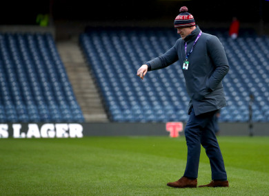O'Connell on the field at Murrayfield before punditry duties with BBC.