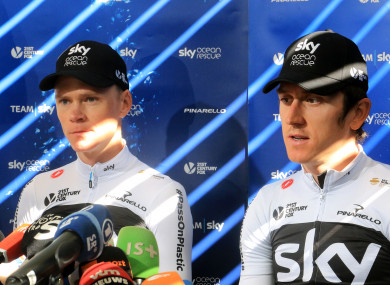 Chris Froome and Geraint Thomas of Team Sky.