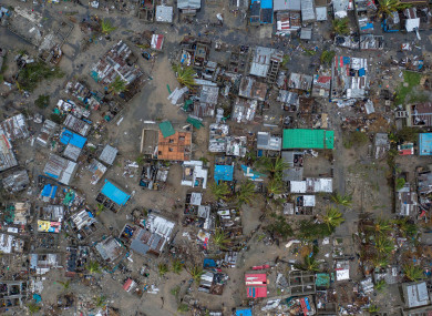A general view shows damages caused by tropical cyclone