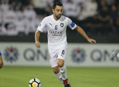 Xavi playing for Al Sadd in Qatar.