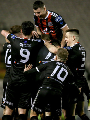 Bohs players celebrate a goal (file pic).