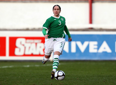 Ciara McCormack in action for the Republic of Ireland in a World Cup qualifier against Switzerland in March 2010.