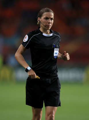 Stephanie Frappart pictured during the Uefa Women's European Championships in 2017.