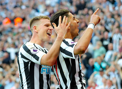 Perez celebrates scoring his third goal on Saturday.