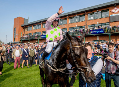 Ruby Walsh celebrating his Grand National win at Fairyhouse.