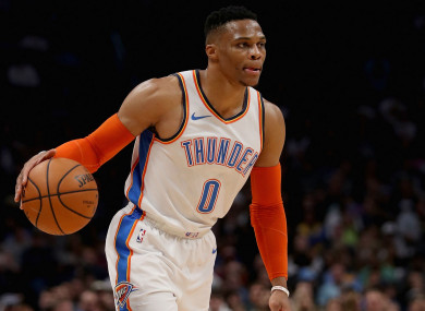 Oklahoma City Thunder point guard Russell Westbrook