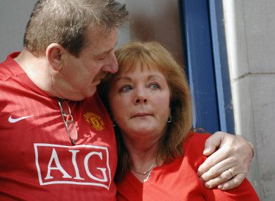 Carmel Collins with her husband Steve at a protest against gangland criminality in 2009.