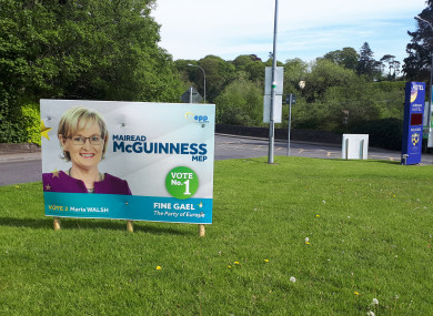 A poster for Mairead McGuinness on the road into Navan, Co Meath.