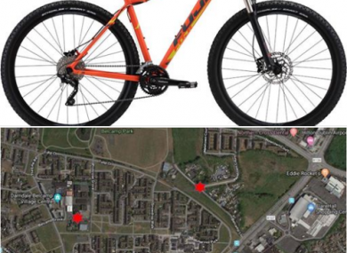The bike and location where it was found in relation to the shooting.