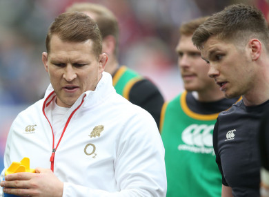 Hartley with Owen Farrell, who skippered England during this year's Six Nations.