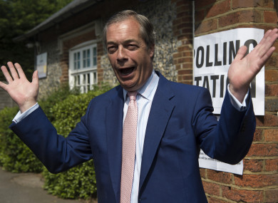 Nigel Farage casting his vote today