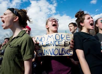 Students protesting gun violence in Washington D.C. in March