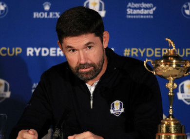 Europe's Ryder Cup captain for 2020, Padraig Harrington.