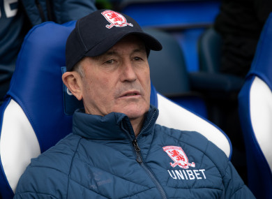 Tony Pulis took over Middlesbrough in December 2017.