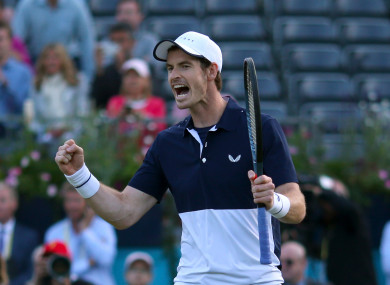 Murray celebrates victory at Queen's.