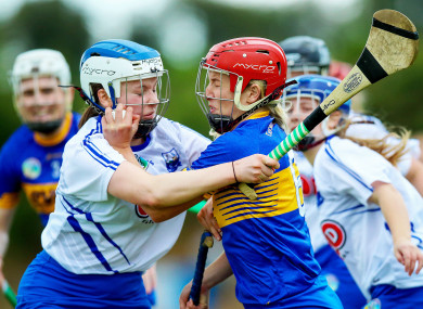 Tipperary's Karen Kennedy with Keeley Corbett Barry of Waterford.