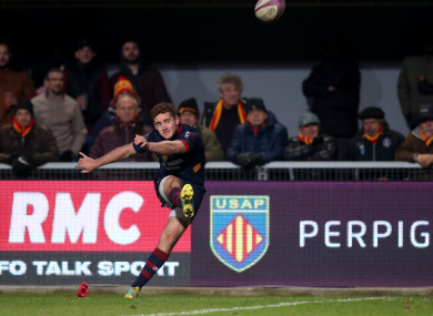 Jackson kicks a conversion against Connacht in December.