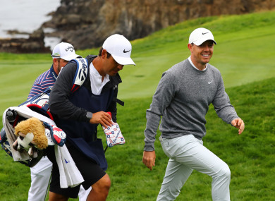 Rory McIlroy in action at Pebble Beach in California.