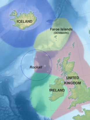Rockall and its surrounding countries.