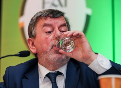 FAI president Donal Conway during a press conference on Saturday.