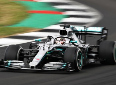 Lewis Hamilton en route to victory at the British Grand Prix.