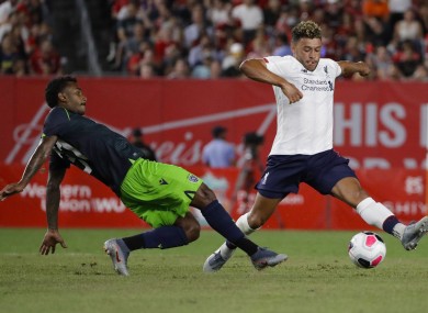 Alex Oxlade-Chamberlain in action in New York.