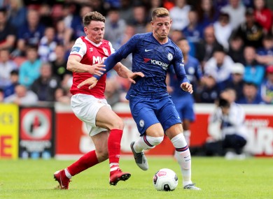 Ross Barkley competes for possession at Richmond Park.