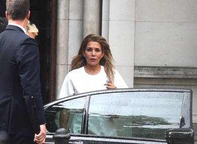 Princess Haya Bint Al Hussein leaving the Royal Courts of Justice in London after the latest hearing yesterday.
